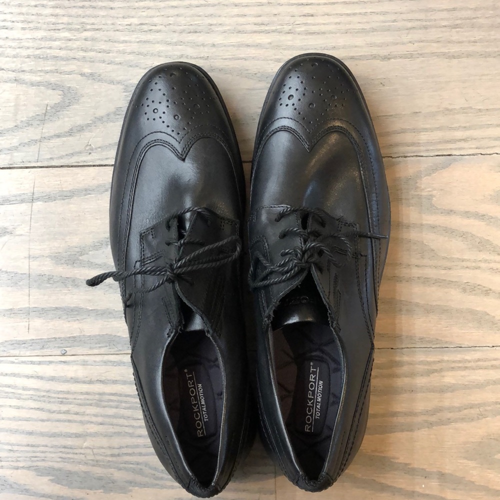 Rockport wingtips shoes dressy black